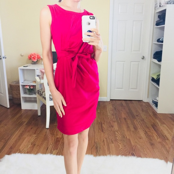 Banana Republic Dresses & Skirts - Banana Republic Hot Pink Stretch Wrap Dress | 6